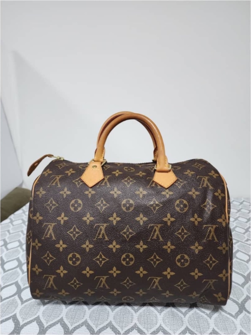 Authentic LOUIS VUITTON Monogram Speedy 30 Brown/Beige